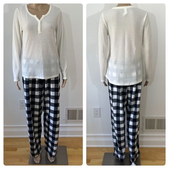 LAST TWO!! New Cozy 2 Piece Pajama Set PJs Plaid - Picture 1 of 13